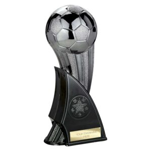 The Fire Storm Football Trophy Black and Silver
