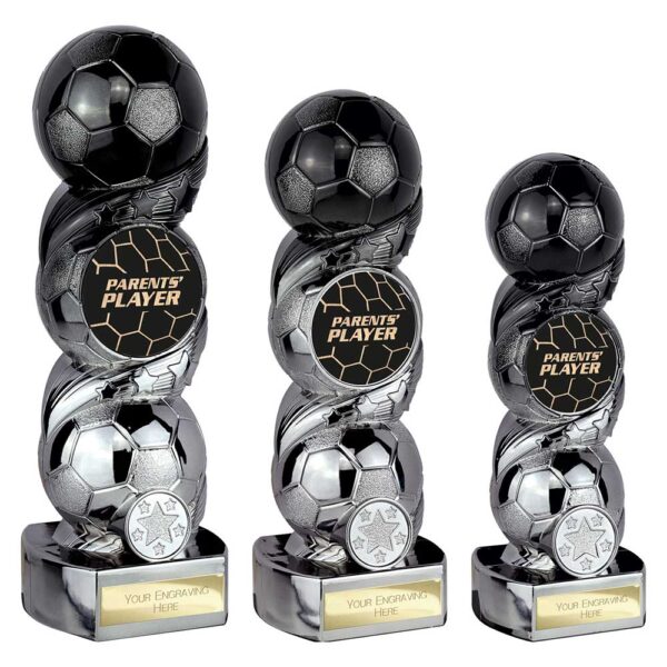 Hat-trick Strike Parents Player Trophy Black and Silver - Image 2