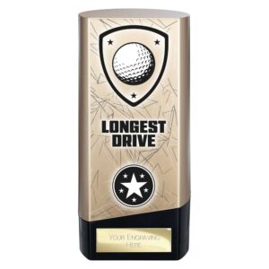 Prime Golf Longest Drive Trophy Gold and Black