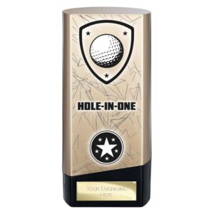 Prime Golf Hole in One Trophy Gold and Black