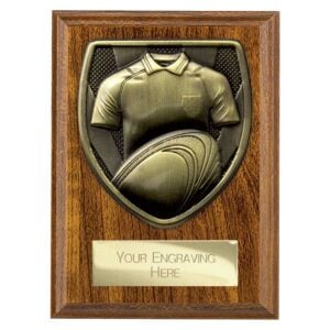 Cobra Plaque Rugby Shirt and Ball Award Walnut