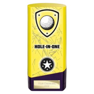 Prime Golf Hole in One Trophy Yellow and Purple