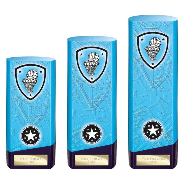 Prime Netball Trophy Blue and Purple - Image 2