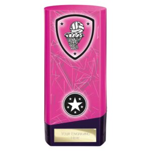 Prime Netball Trophy Pink and Purple