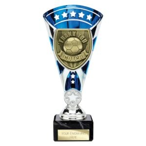 Cobra Star  Thank you Coach Trophy Cup Silver and Blue