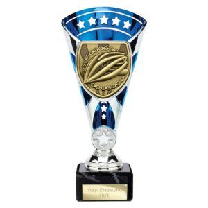 Cobra Star Trophy Cup Cycling Silver and Blue Trophy