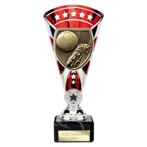 Cobra Star Trophy Cup Football Boot and Ball Silver