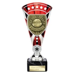 Cobra Star Top Goal Scorer Trophy Cup Silver and Red