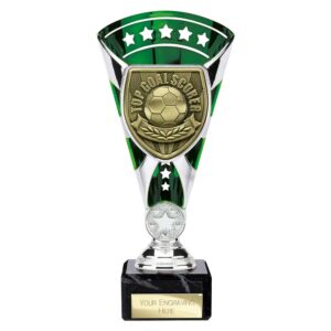 Cobra Star Top Goal Scorer Trophy Cup Silver and Green