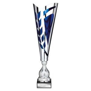 Inspire Laser Trophy Cup Silver and Blue
