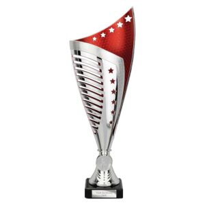 Nebula Trophy Cup Silver and Red