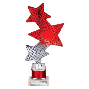 Trinity Star Tube Trophy Red and Silver