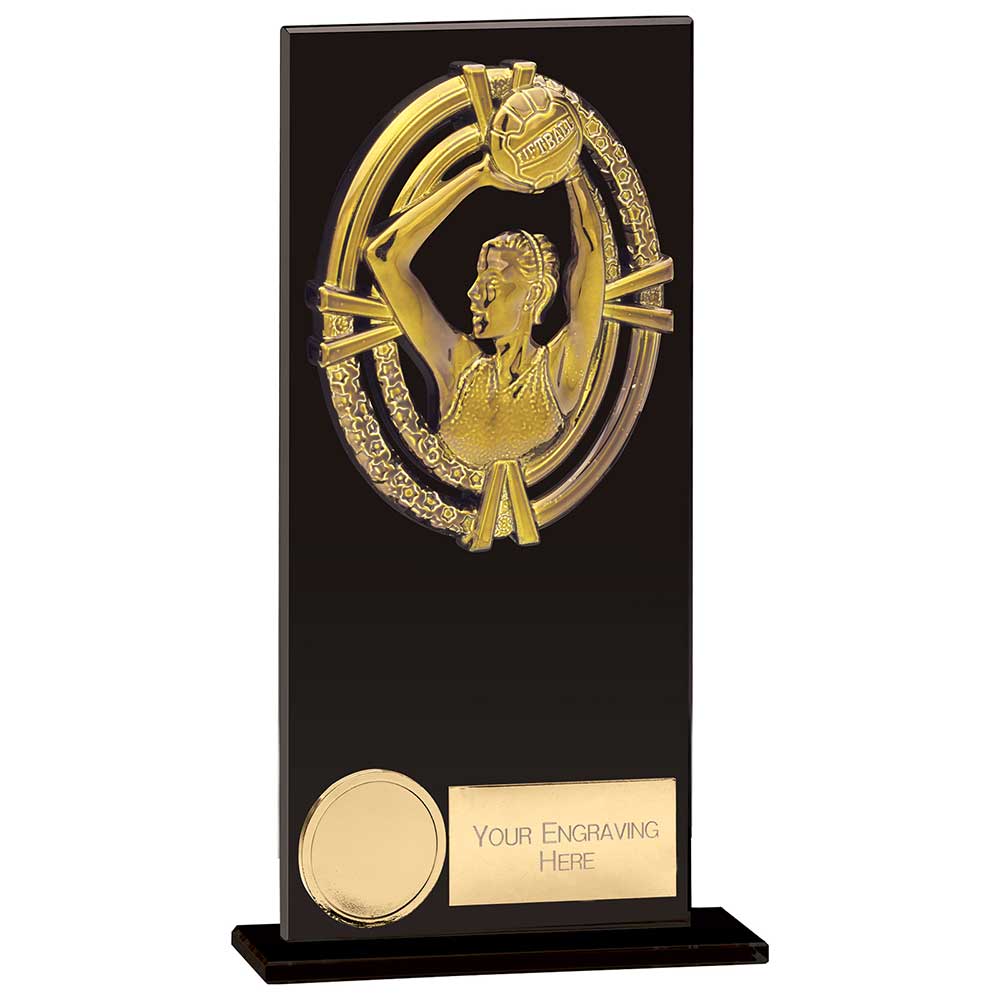 Maverick Fusion Netball Black Glass Award 1 Maverick Fusion Netball Black Glass Award