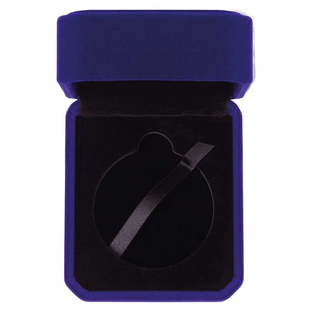 Aspire Blue Velour Medal Box 50mm 1 Aspire Blue Velour Medal Box 50mm