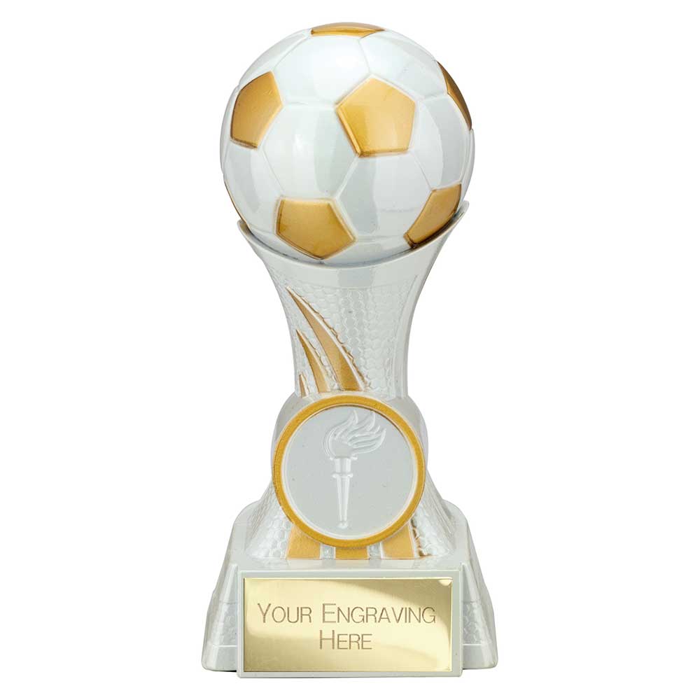 Attack Strike Football Trophy White and Gold 3 Attack Strike Football Trophy White and Gold - Image 3