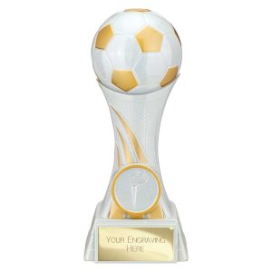Attack Strike Football Trophy White and Gold