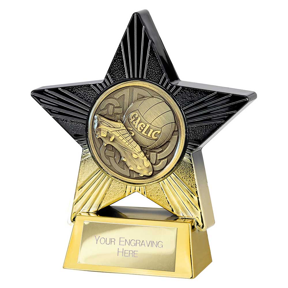 Superstar Gaelic Football Trophy Black and Gold 1 Superstar Gaelic Football Trophy Black and Gold
