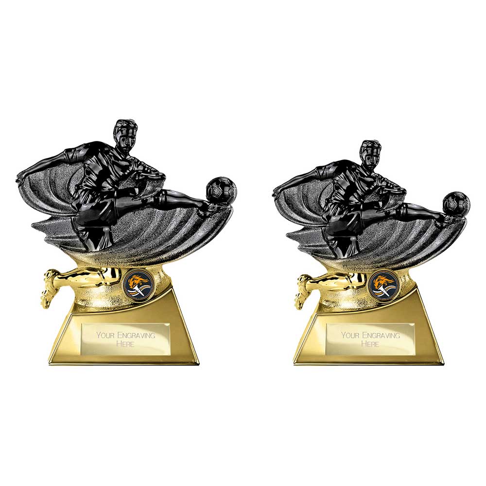 Power Strike Football Trophy Black and Gold 2 Power Strike Football Trophy Black and Gold - Image 2