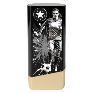 Prime Ladies Football Trophy Black and Gold