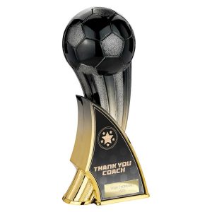 Firestorm Football Trophy Thank You Coach Black and Gold