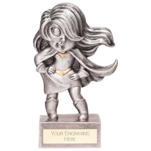 Superhero Female Trophy Silver