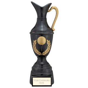 The Champions Claret Jug Golf Trophy Black and Gold