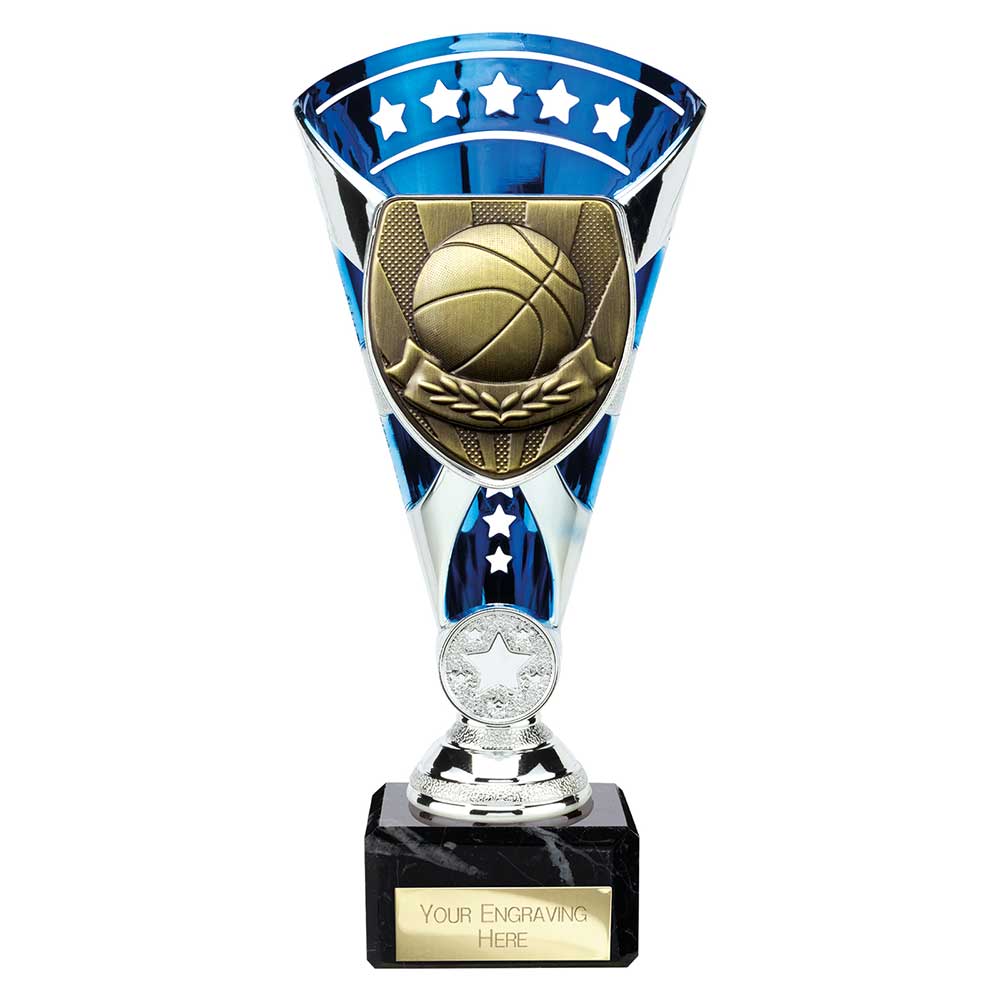 Cobra Star Trophy Cup Basketball Blue and Silver 2 Cobra Star Trophy Cup Basketball Blue and Silver - Image 2