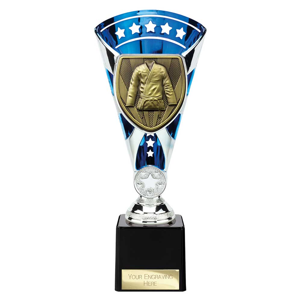 Cobra Star Trophy Cup Martial Arts Gee Blue and Silver 1 Cobra Star Trophy Cup Martial Arts Gee Blue and Silver
