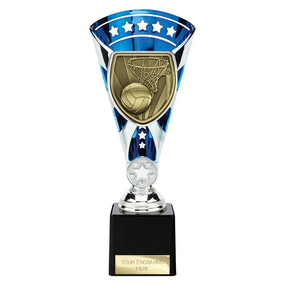 Cobra Star Trophy Cup Netball Blue and Silver 1 Cobra Star Trophy Cup Netball Blue and Silver