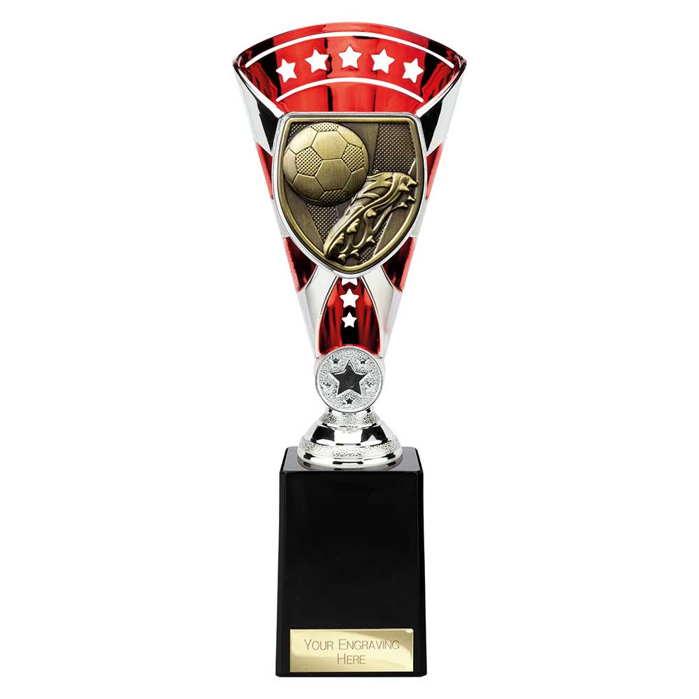 Cobra Star Trophy Cup Football Boot and Ball Red and Silver 2 Cobra Star Trophy Cup Football Boot and Ball Red and Silver - Image 2