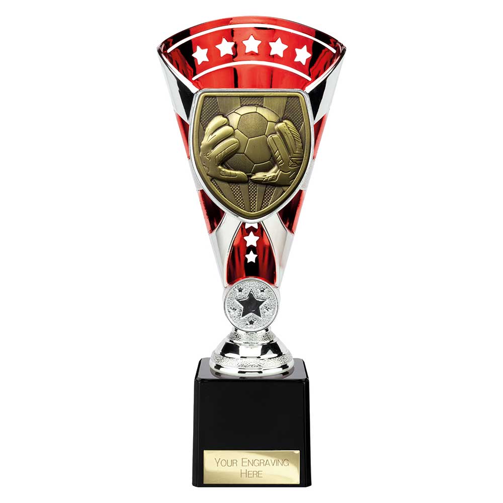 Cobra Star Trophy Cup Football Goal Keeper Red and Silver 1 Cobra Star Trophy Cup Football Goal Keeper Red and Silver