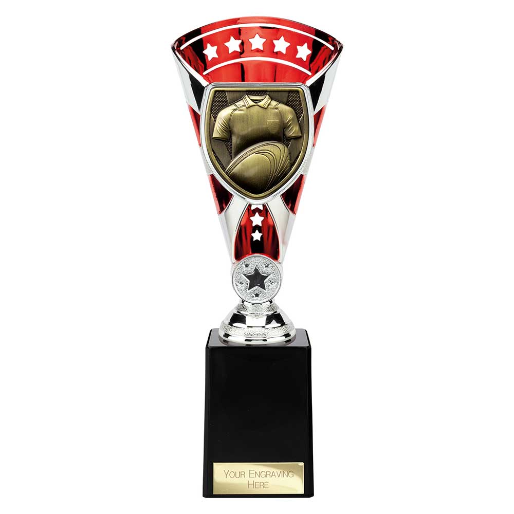 Cobra Star Trophy Cup Rugby Shirt and Ball Red and Silver 3 Cobra Star Trophy Cup Rugby Shirt and Ball Red and Silver - Image 3