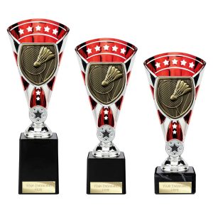 Cobra Star Trophy Cup Badminton Red and Silver