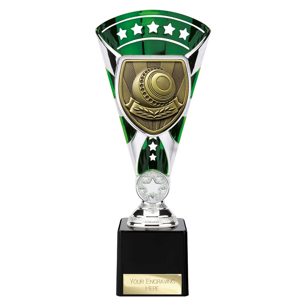 Cobra Star Trophy Cup Lawn Bowls Green and Silver 1 Cobra Star Trophy Cup Lawn Bowls Green and Silver