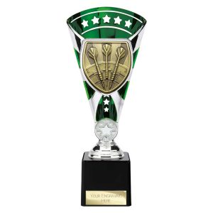 Cobra Star Trophy Cup Darts Green and Silver