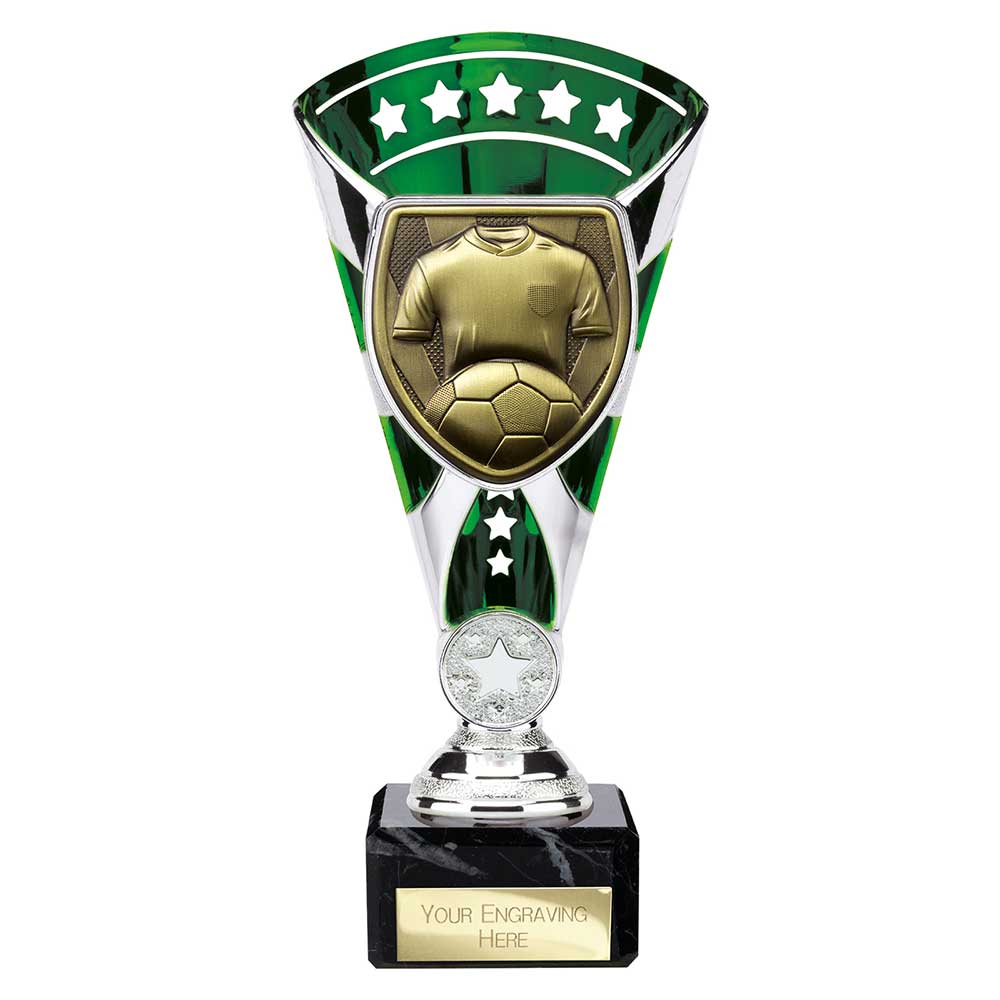 Cobra Star Trophy Cup Football Shirt and Ball Green and Silver 2 Cobra Star Trophy Cup Football Shirt and Ball Green and Silver - Image 2