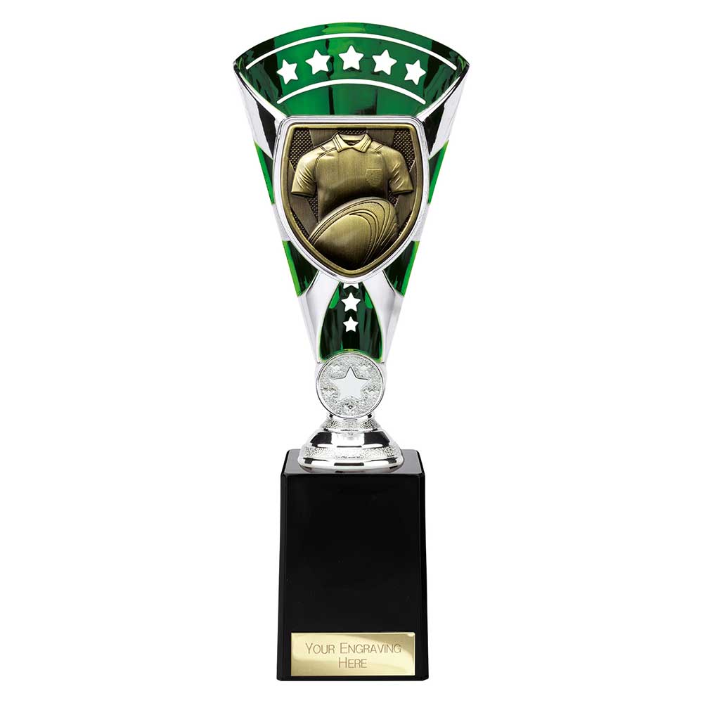 Cobra Star Trophy Cup Rugby Shirt and Ball Green and Silver 4 Cobra Star Trophy Cup Rugby Shirt and Ball Green and Silver - Image 4