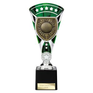 Cobra Star Trophy Cup Golf Longest Drive Green and Silver