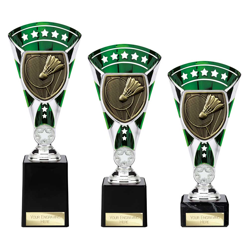 Cobra Star Trophy Cup Badminton Green and Silver 1 Cobra Star Trophy Cup Badminton Green and Silver