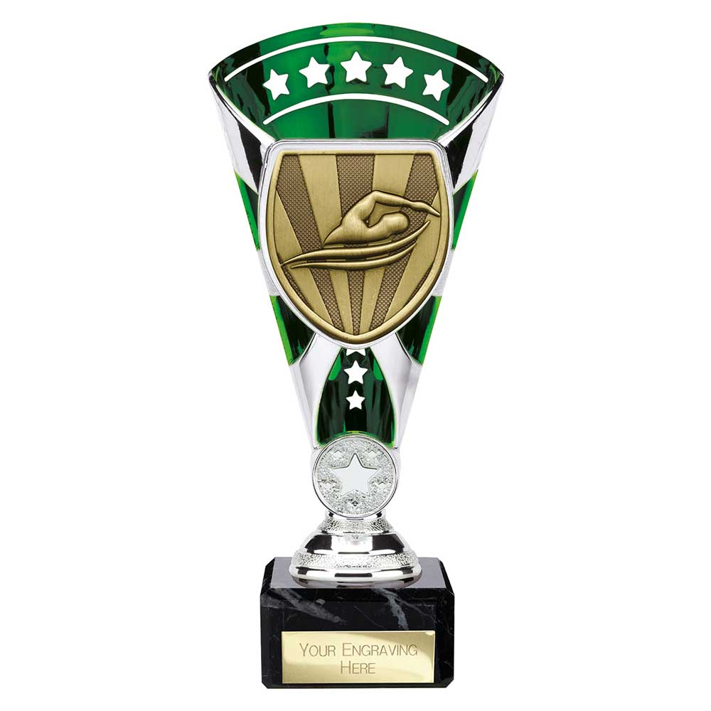 Cobra Star Trophy Cup Swimming Green and Silver 2 Cobra Star Trophy Cup Swimming Green and Silver - Image 2