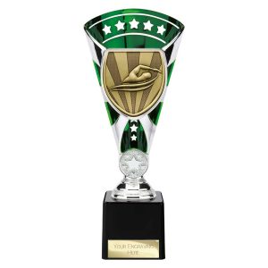 Cobra Star Trophy Cup Swimming Green and Silver
