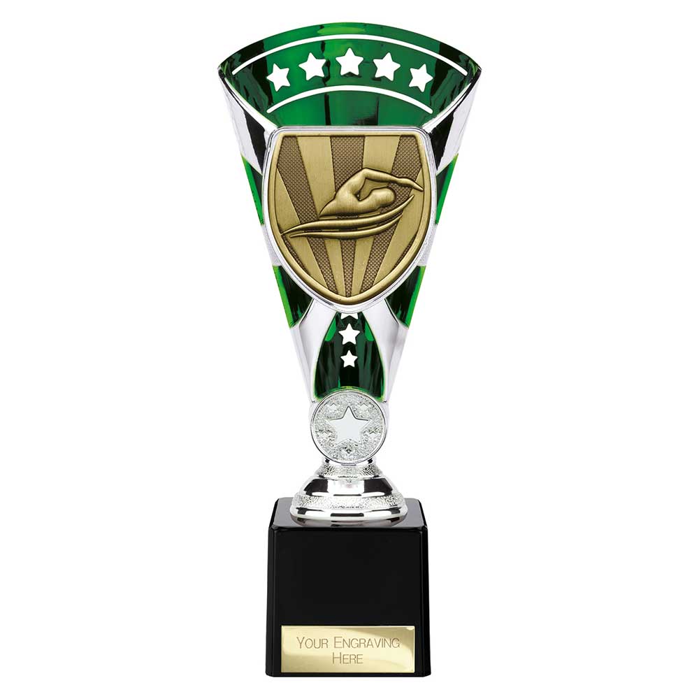Cobra Star Trophy Cup Swimming Green and Silver 1 Cobra Star Trophy Cup Swimming Green and Silver