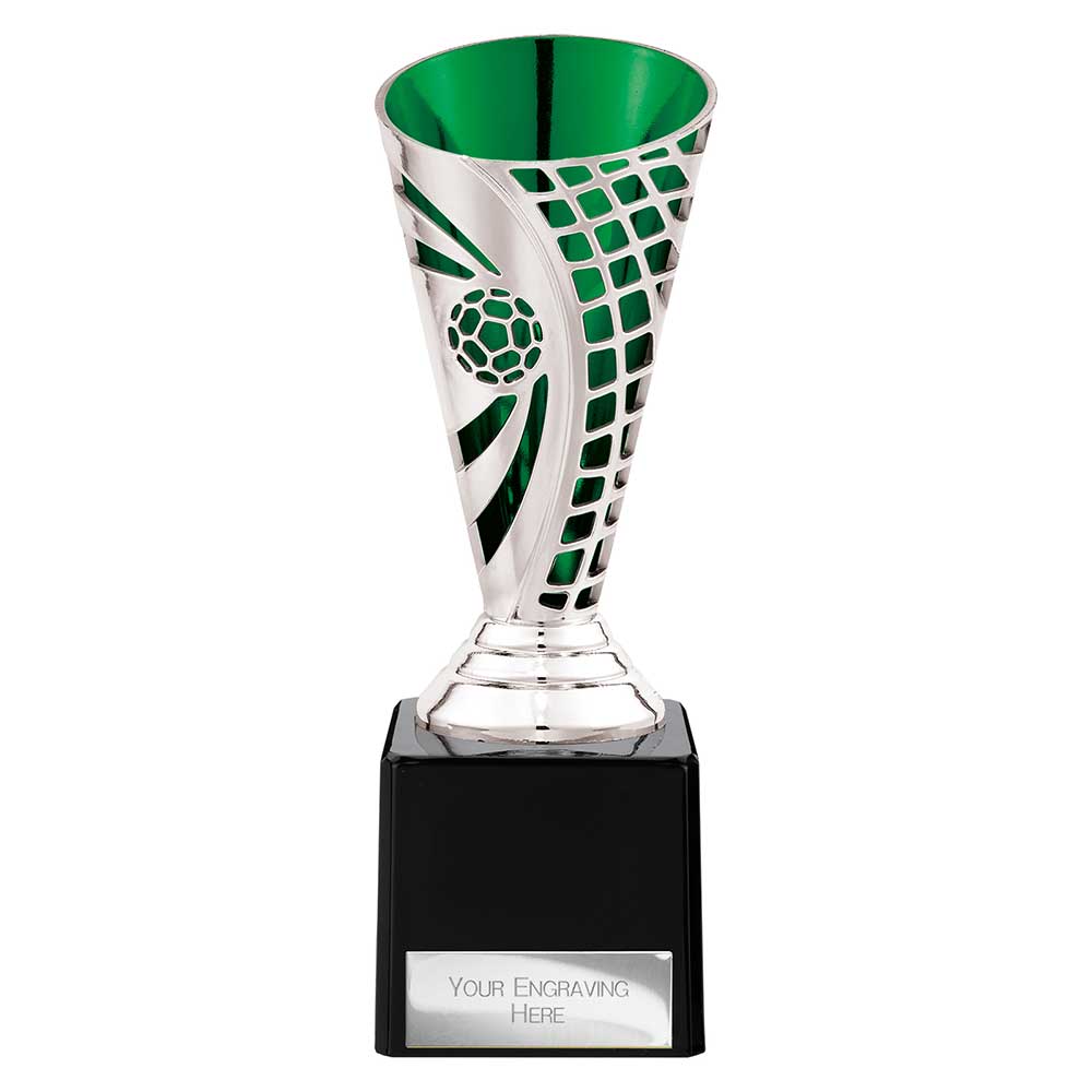 Defender Football Trophy Cup Green and Silver 3 Defender Football Trophy Cup Green and Silver - Image 3