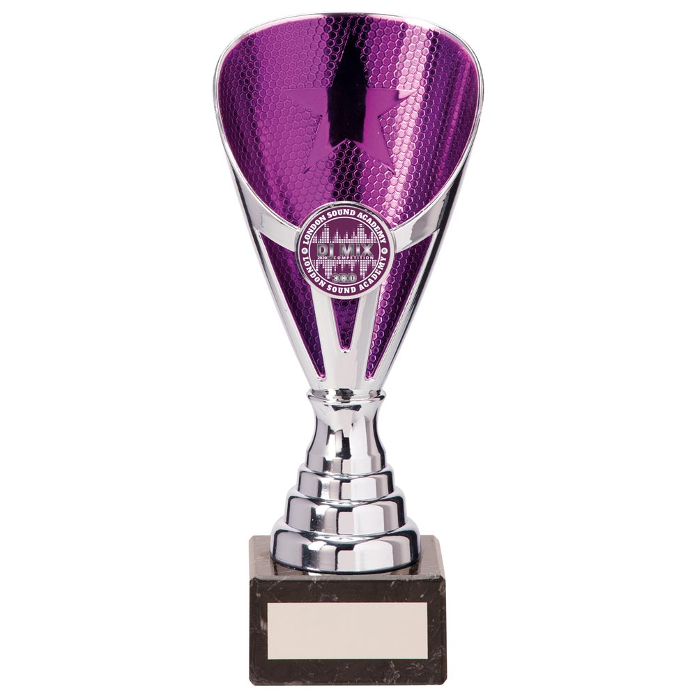 Rising Stars Premium Trophy Silver and Purple 1 Rising Stars Premium Trophy Silver and Purple