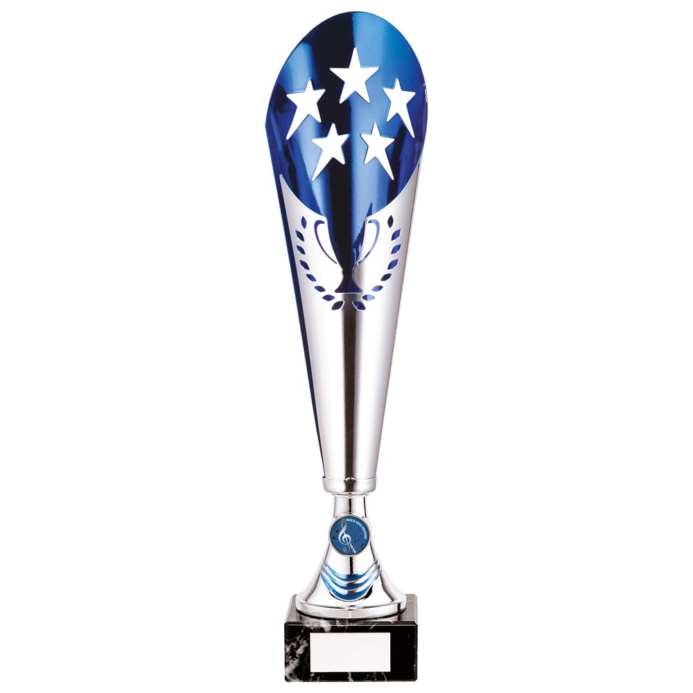 Legendary Laser Cut Metal Trophy Cup Silver and Blue 4 Legendary Laser Cut Metal Trophy Cup Silver and Blue - Image 4
