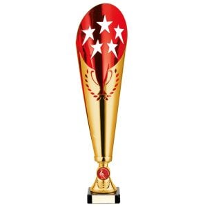 Legendary Laser Cut Metal Trophy Cup Gold and Red