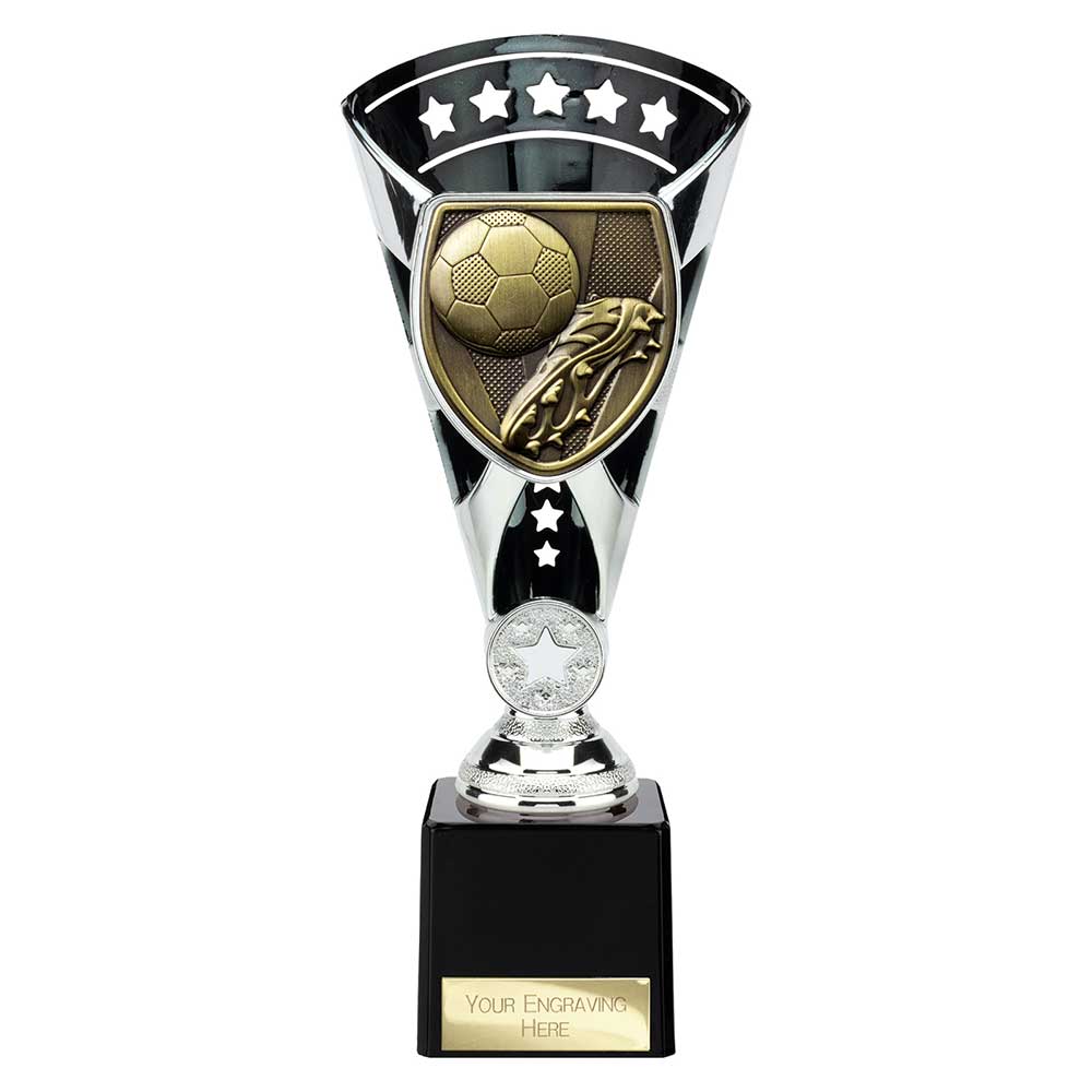 Cobra Star Trophy Cup Football Boot and Ball Silver and Black 1 Cobra Star Trophy Cup Football Boot and Ball Silver and Black