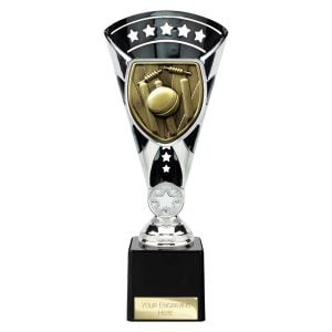 Cobra Star Trophy Cup Cricket Silver and Black