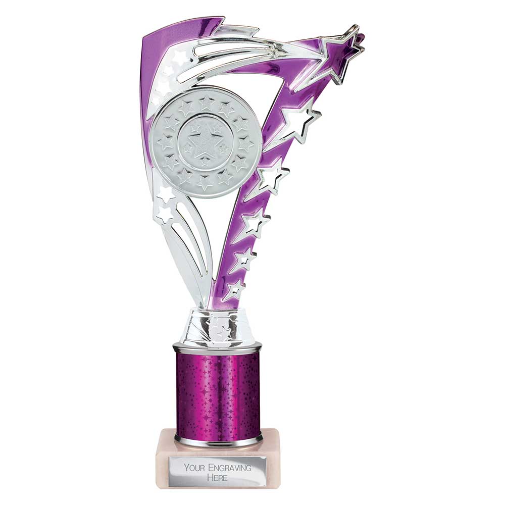 Frenzy Multi Award Tube Trophy Silver and Purple 4 Frenzy Multi Award Tube Trophy Silver and Purple - Image 4