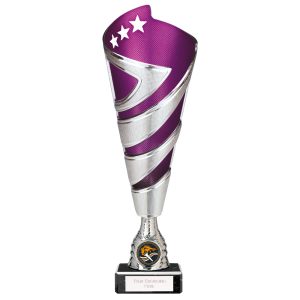 Hurricane  Plastic Trophy Cup Silver and Purple